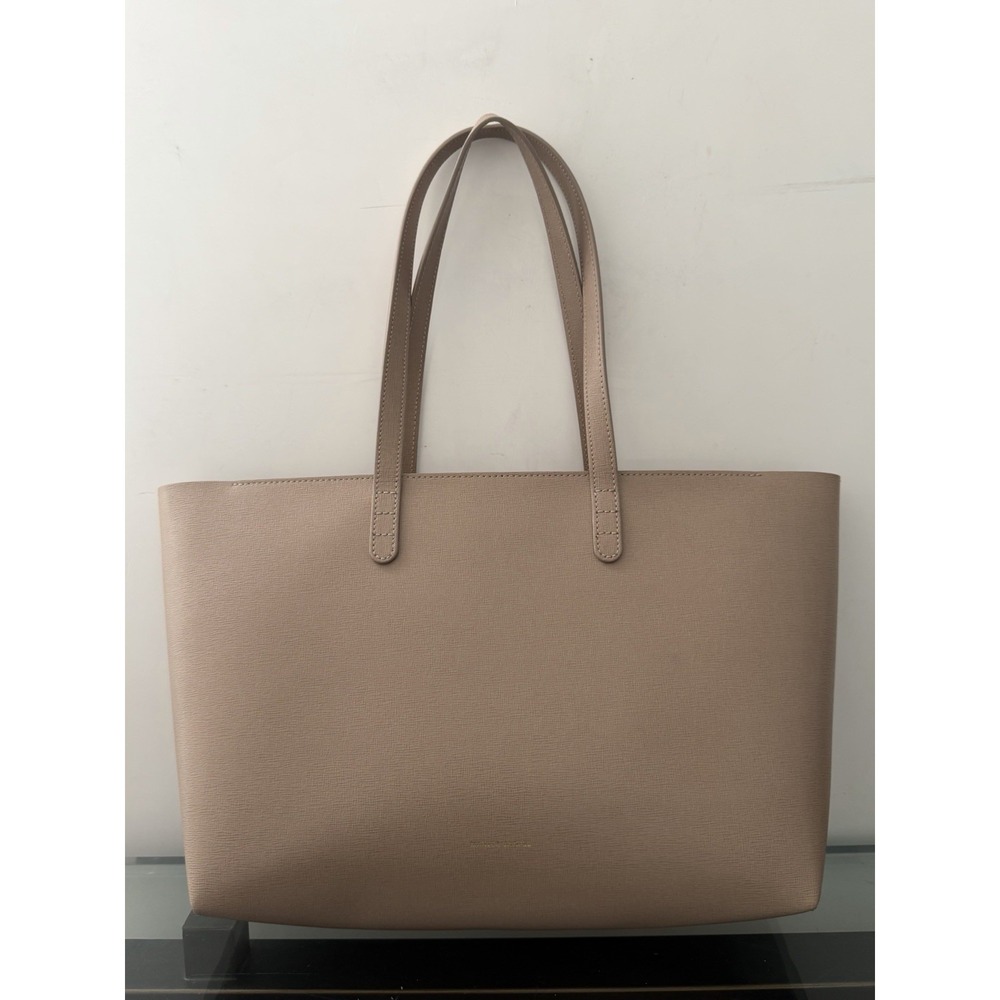 Authentic MANSUR GAVRIEL Natural Saffiano Leather Zip Tote Bag